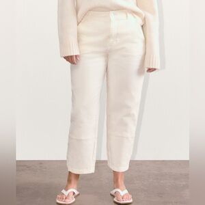Everlane utility barrel pant in bone